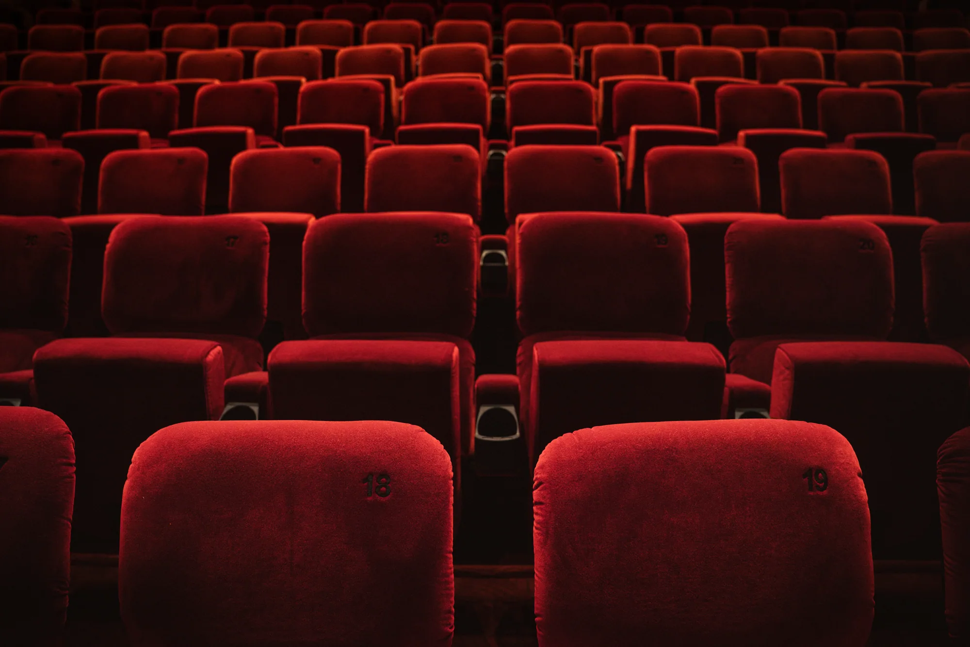 Red cinema seats at Cinemacity Starlight