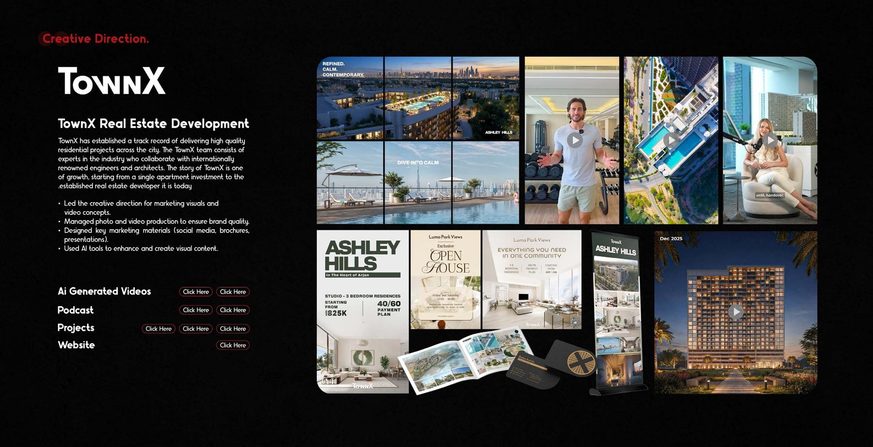 TownX Real Estate Development marketing visuals