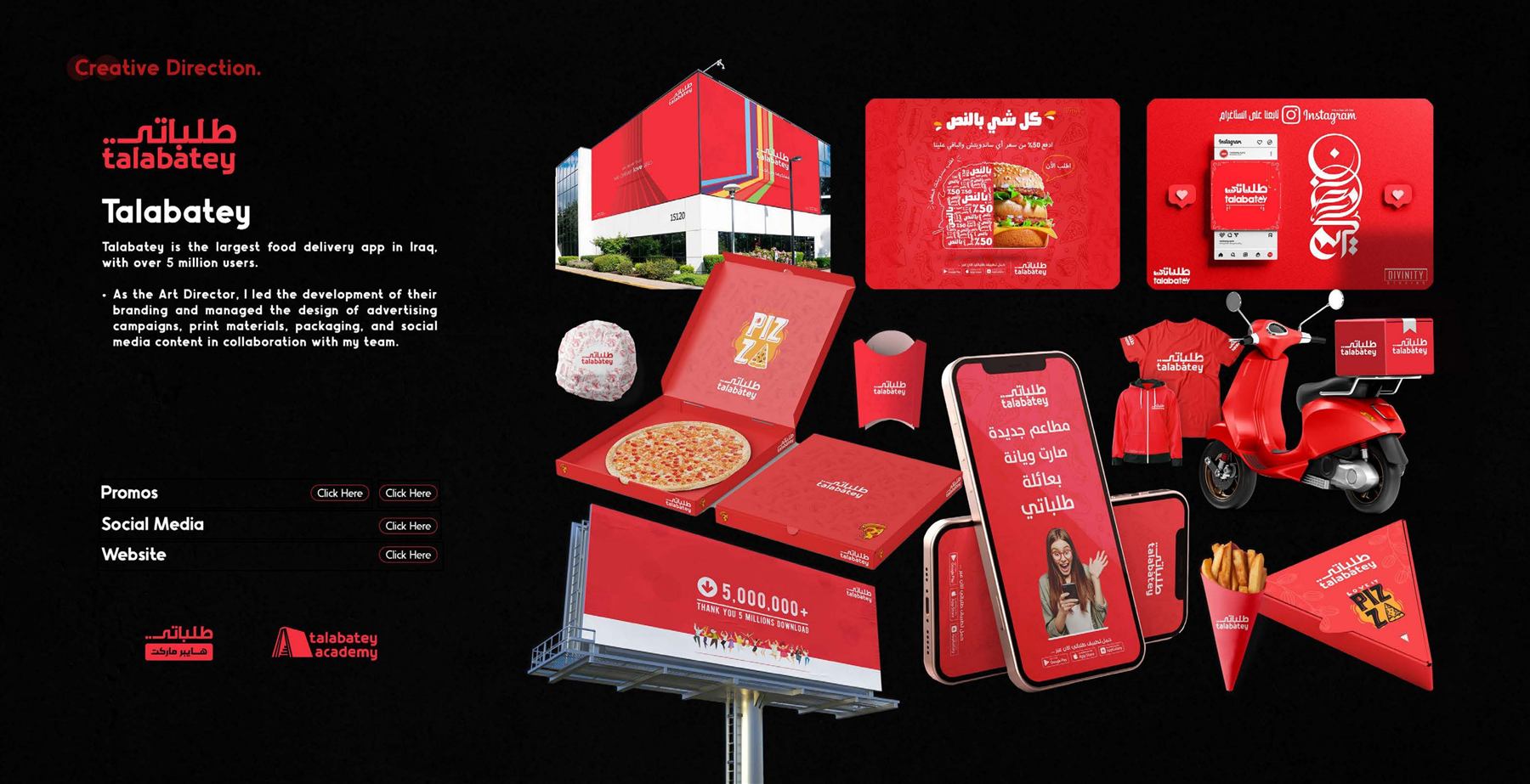 Talabatey branding and packaging, Iraq's largest food delivery app