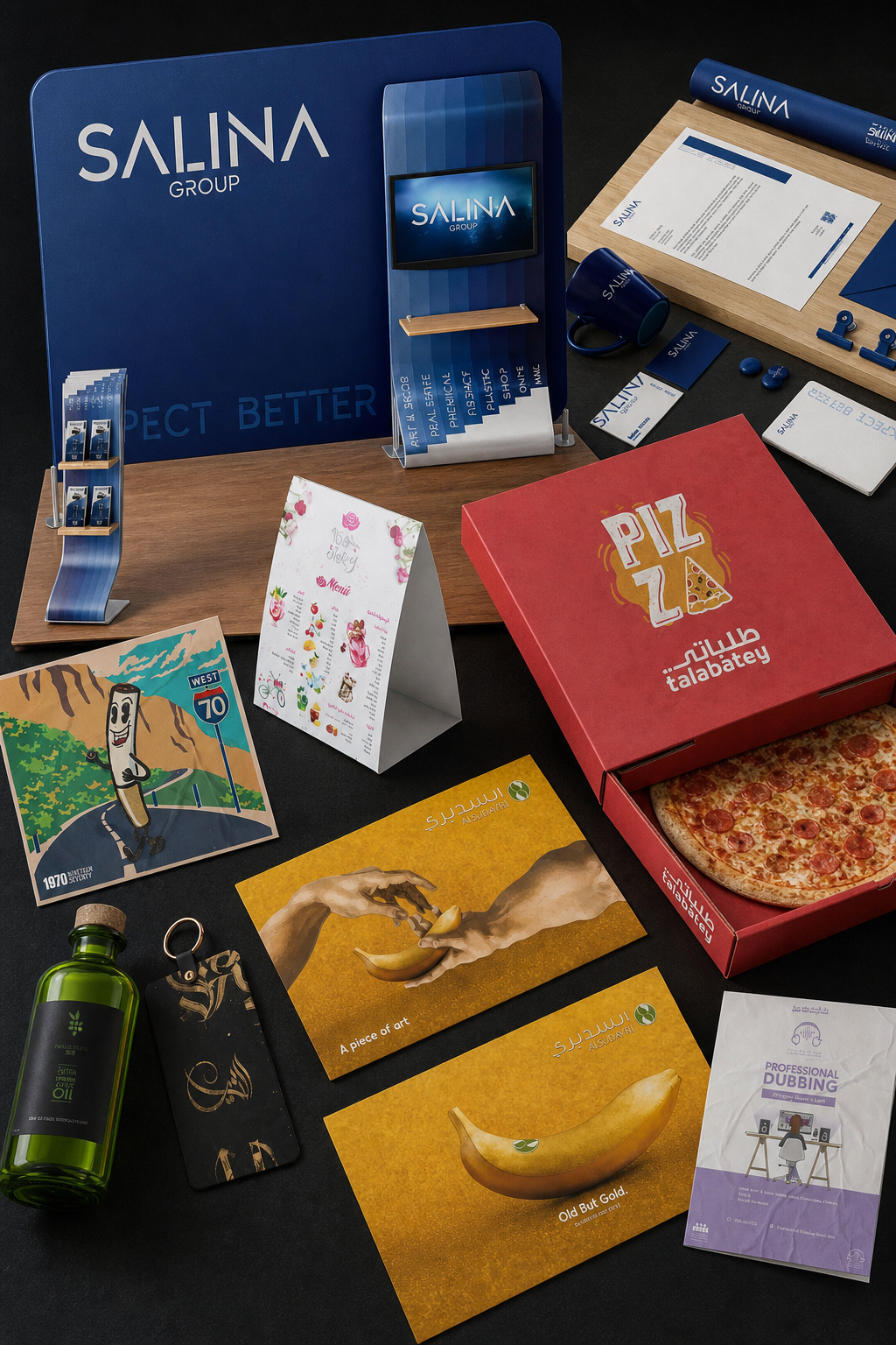 Salina, Talabatey and print identity board